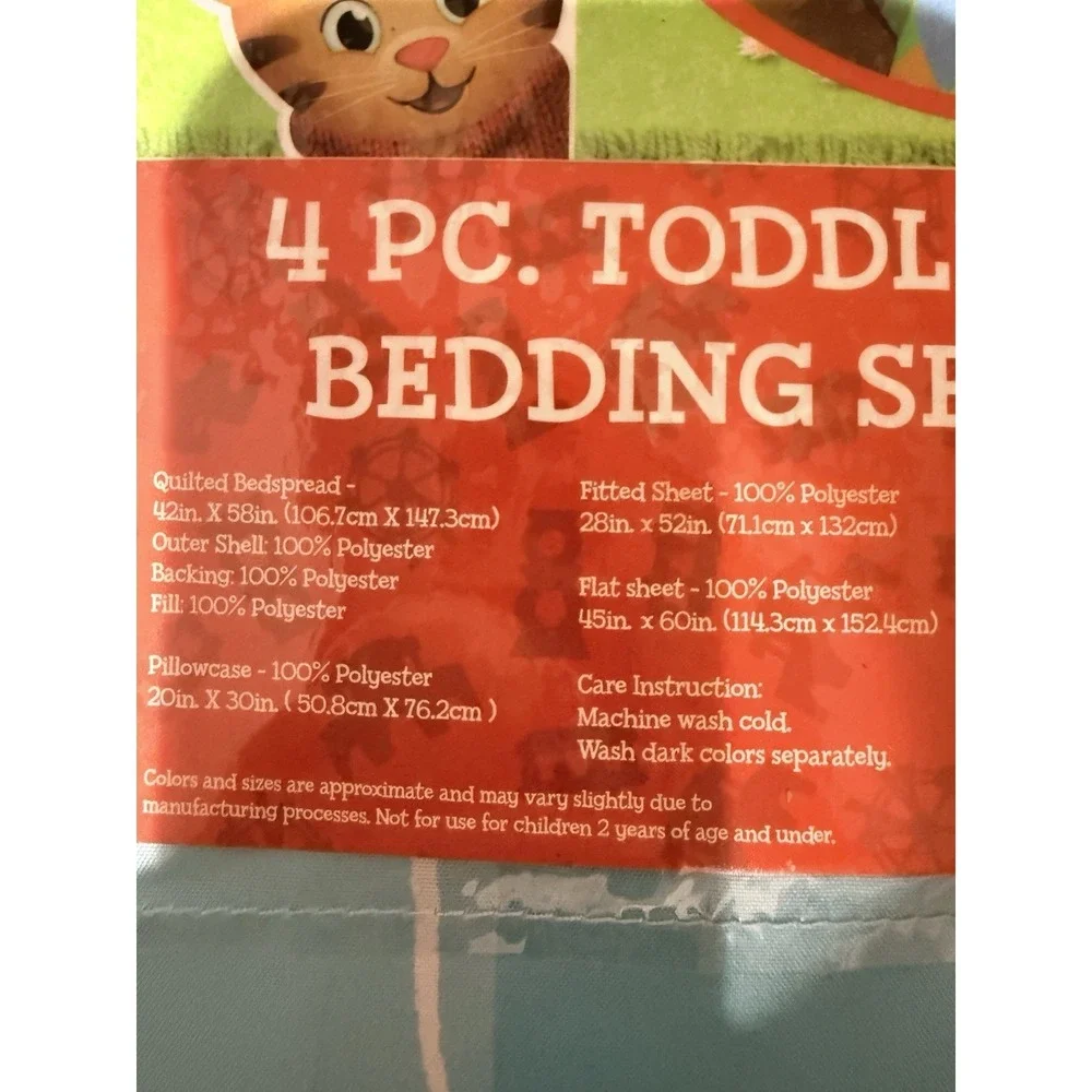 Daniel Tiger 4 Piece Microfiber‎ Toddler Bed Set In Packaging NEW